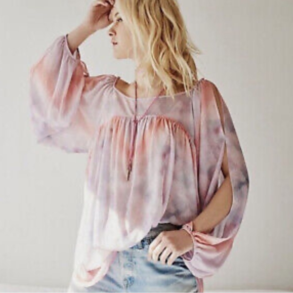Free people Tie Dye Multicolor Mystic Tunic Top Oversized Extra Small
